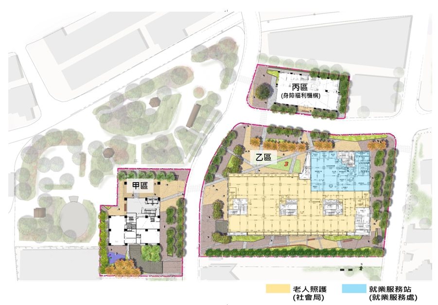 東明社會住宅全區二樓參建單位配置圖 