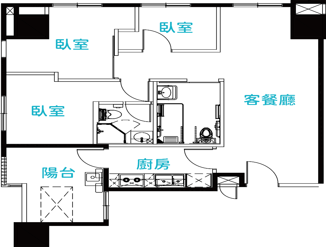 三房型格局，共13戶