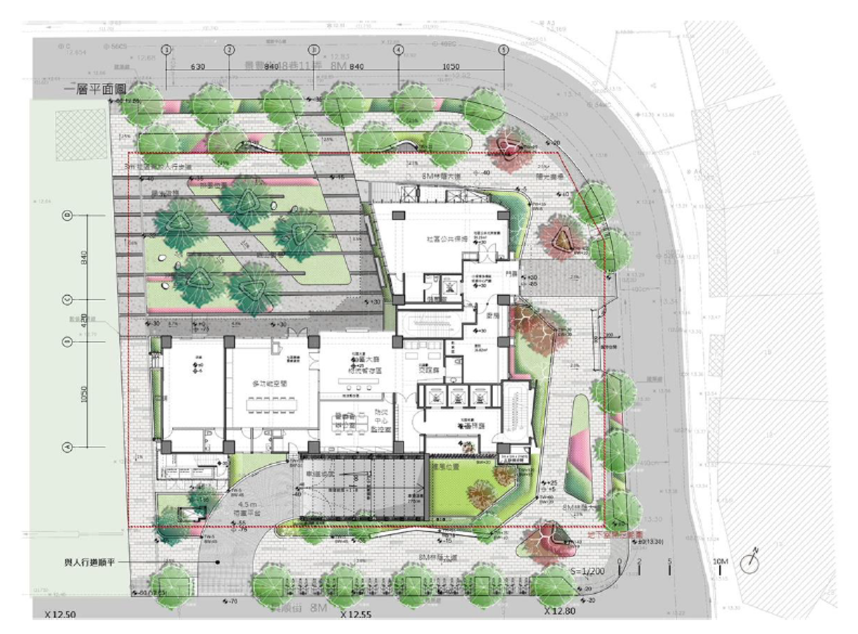 圖四 景豐社會住宅1區全區一樓(公共托育家園)參建單位配置圖