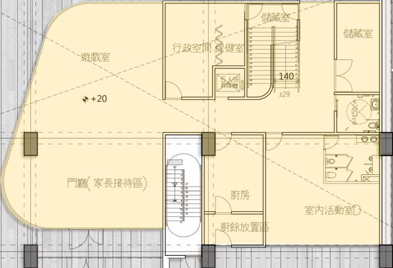 圖4 舊宗社會住宅全區一樓(幼兒園)參建單位配置圖