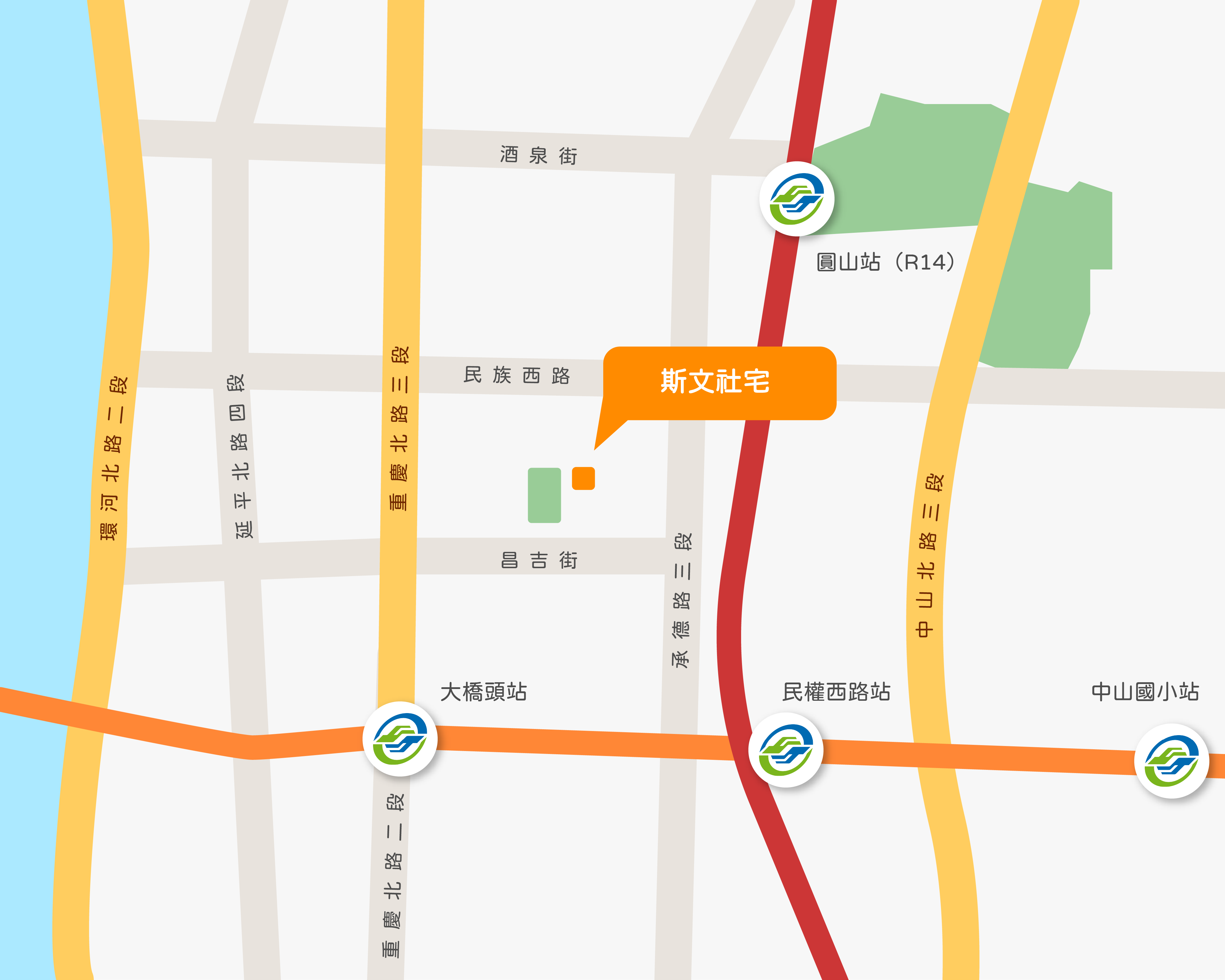 圖一:斯文社宅 鄰近交通網路