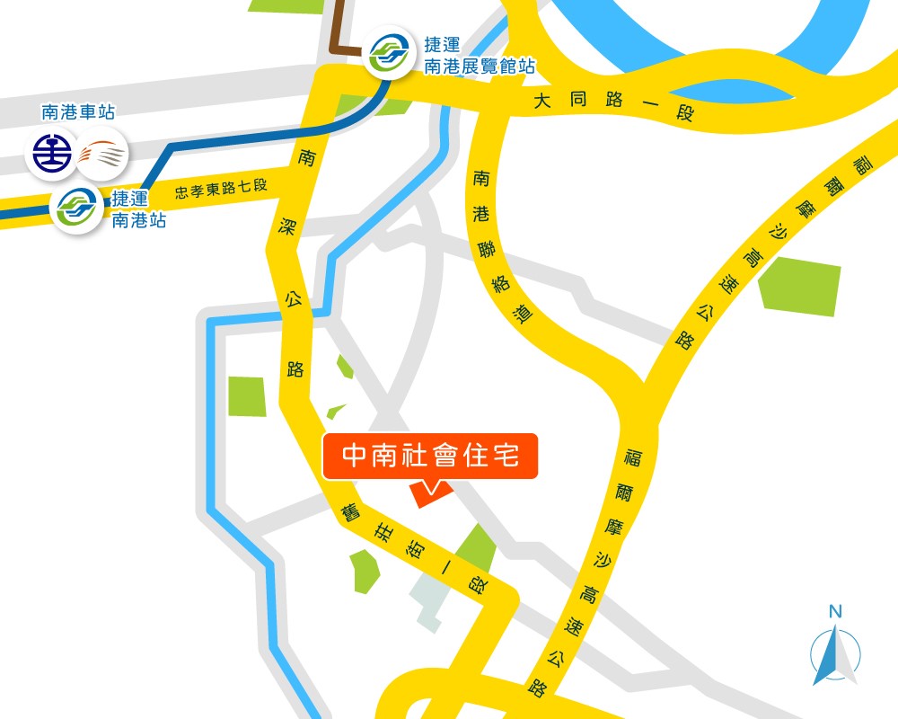 中南社宅交通路網圖